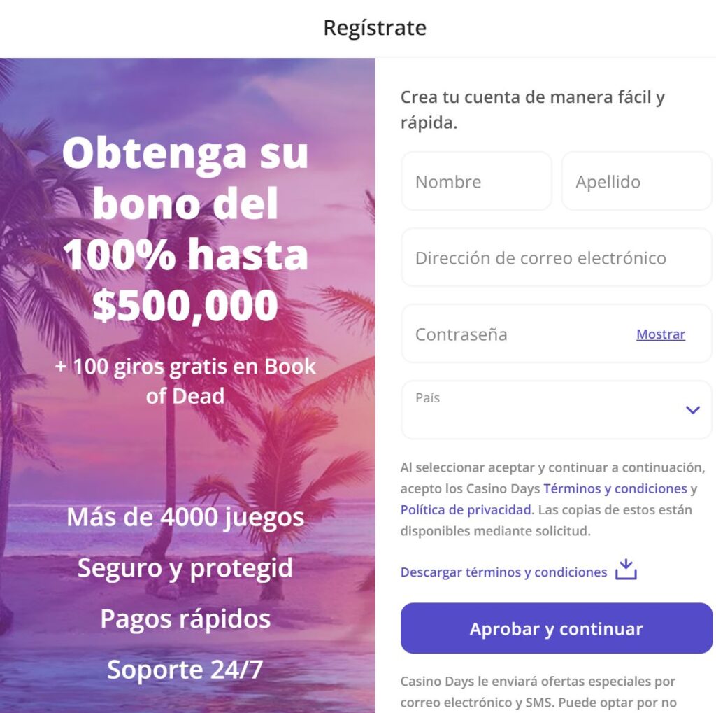 ¿Cómo me inscribo en los Días de Casino?